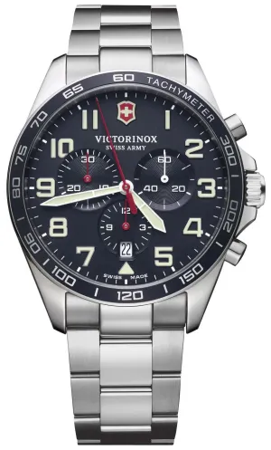 Victorinox Swiss Army FieldForce Chronograph  Stainless Steel Mens Watch Blue Dial Calendar 241857 Victorinox Swiss Army Watches