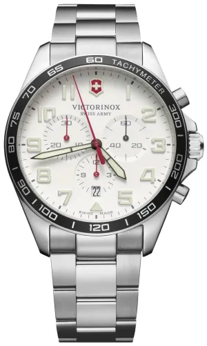 Victorinox Swiss Army FieldForce Chronograph  Stainless Steel Mens Watch White Dial Calendar 241856 Victorinox Swiss Army Watches