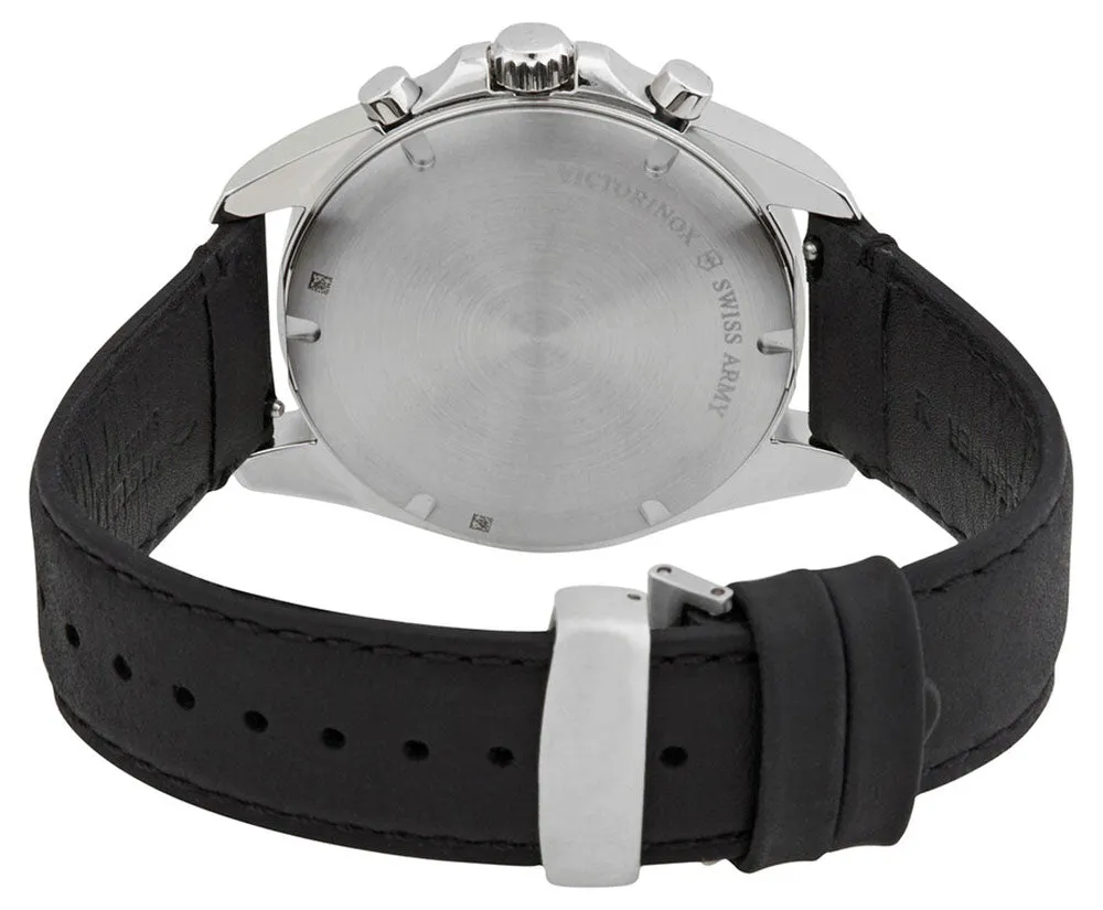 Victorinox Swiss Army Fieldforce Classic Chronograph Stainless Steel Blue Dial Black Leather Strap Date Quartz Mens Watch 241929 Victorinox Swiss Army Watches