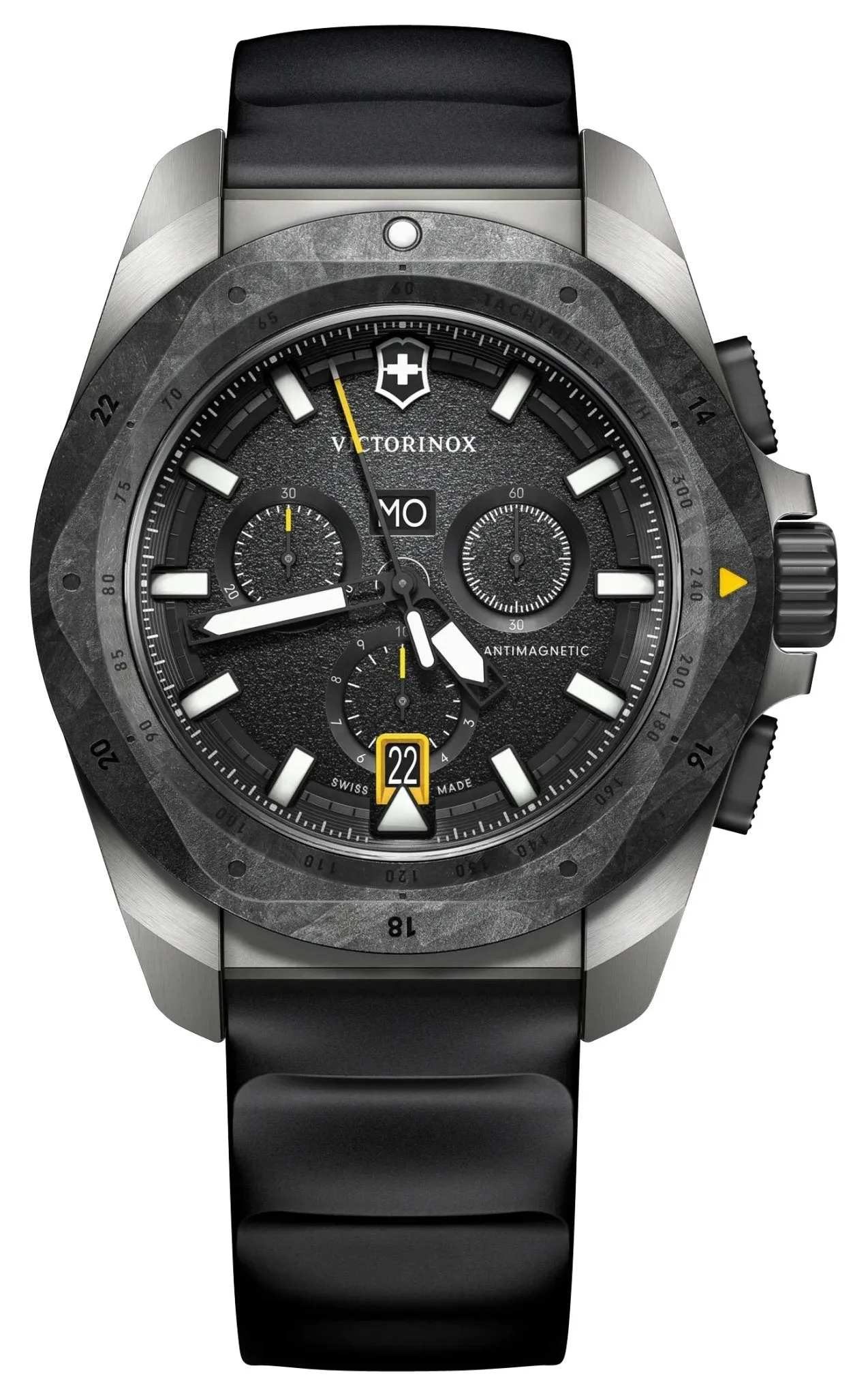 Victorinox Swiss Army I.N.O.X. Chronograph Titanium Black Dial Black Rubber Strap Day/Date Divers Quartz Mens Watch 242011 Victorinox Swiss Army Watches