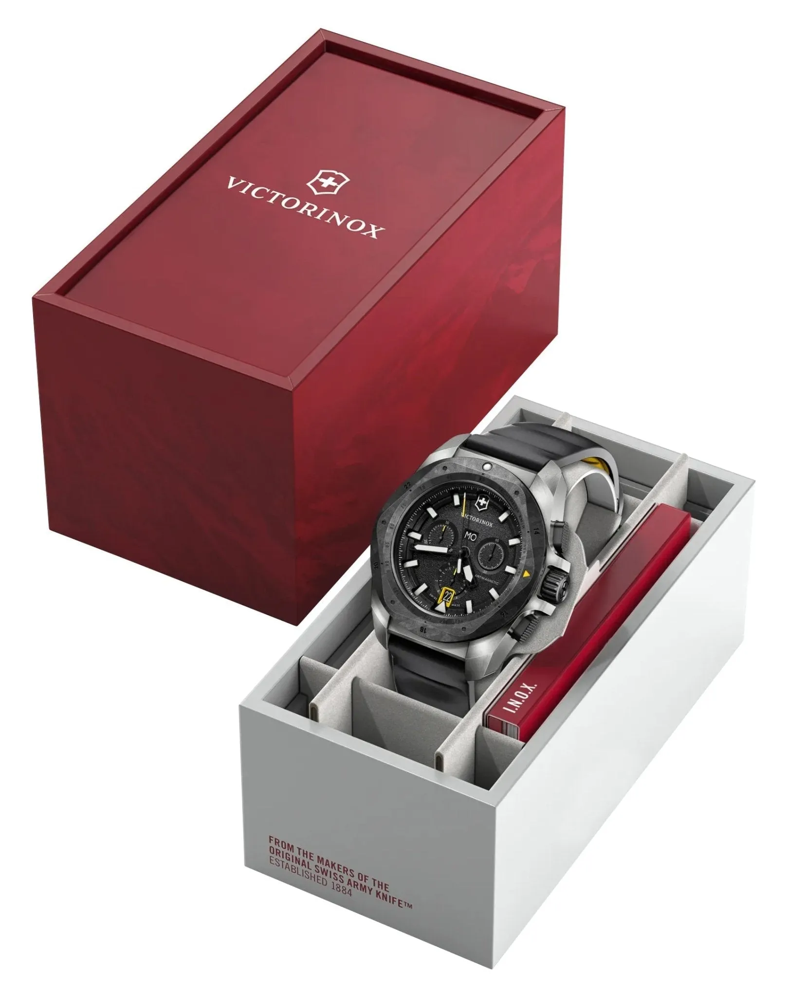 Victorinox Swiss Army I.N.O.X. Chronograph Titanium Black Dial Black Rubber Strap Day/Date Divers Quartz Mens Watch 242011 Victorinox Swiss Army Watches