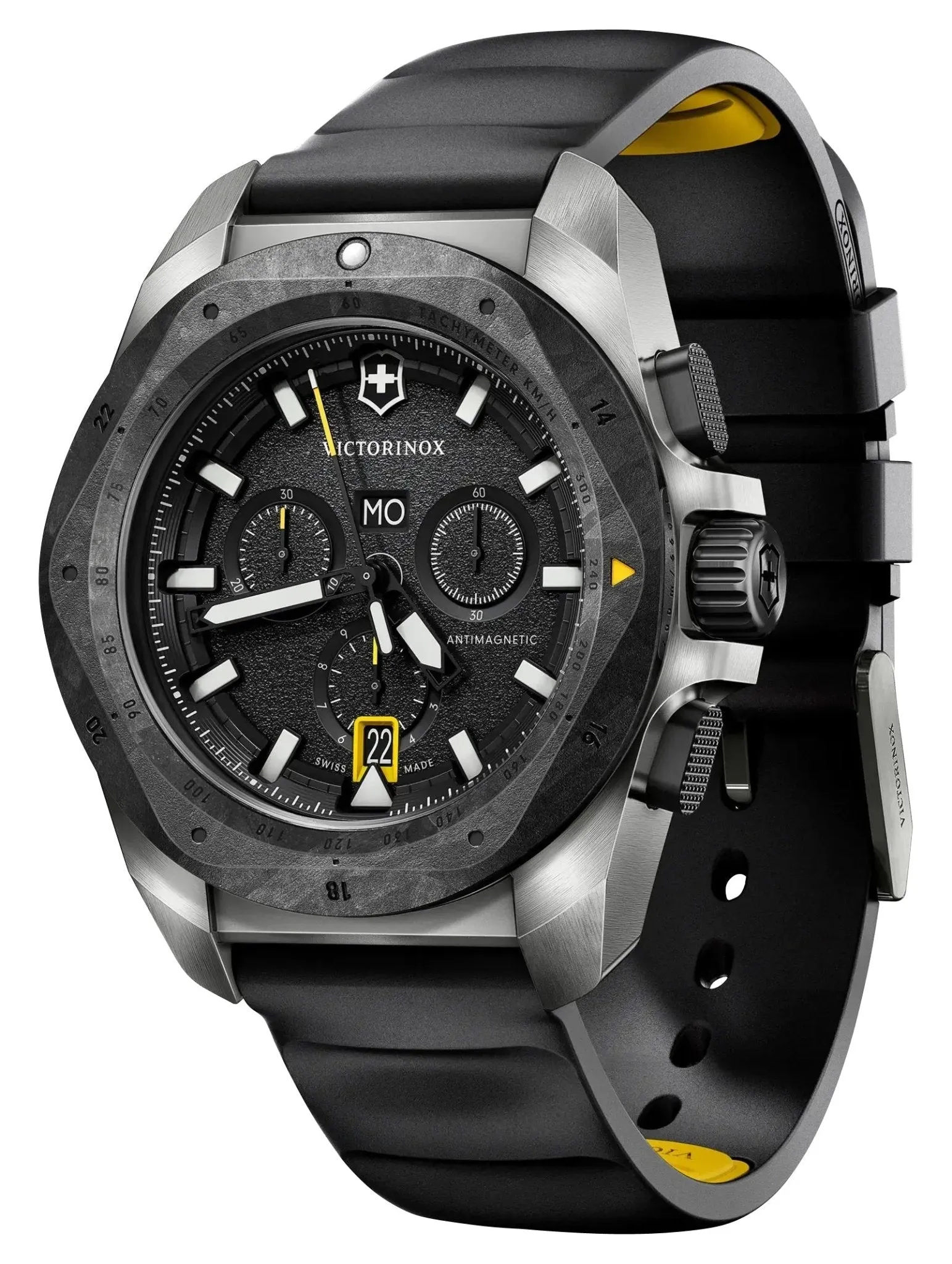 Victorinox Swiss Army I.N.O.X. Chronograph Titanium Black Dial Black Rubber Strap Day/Date Divers Quartz Mens Watch 242011 Victorinox Swiss Army Watches