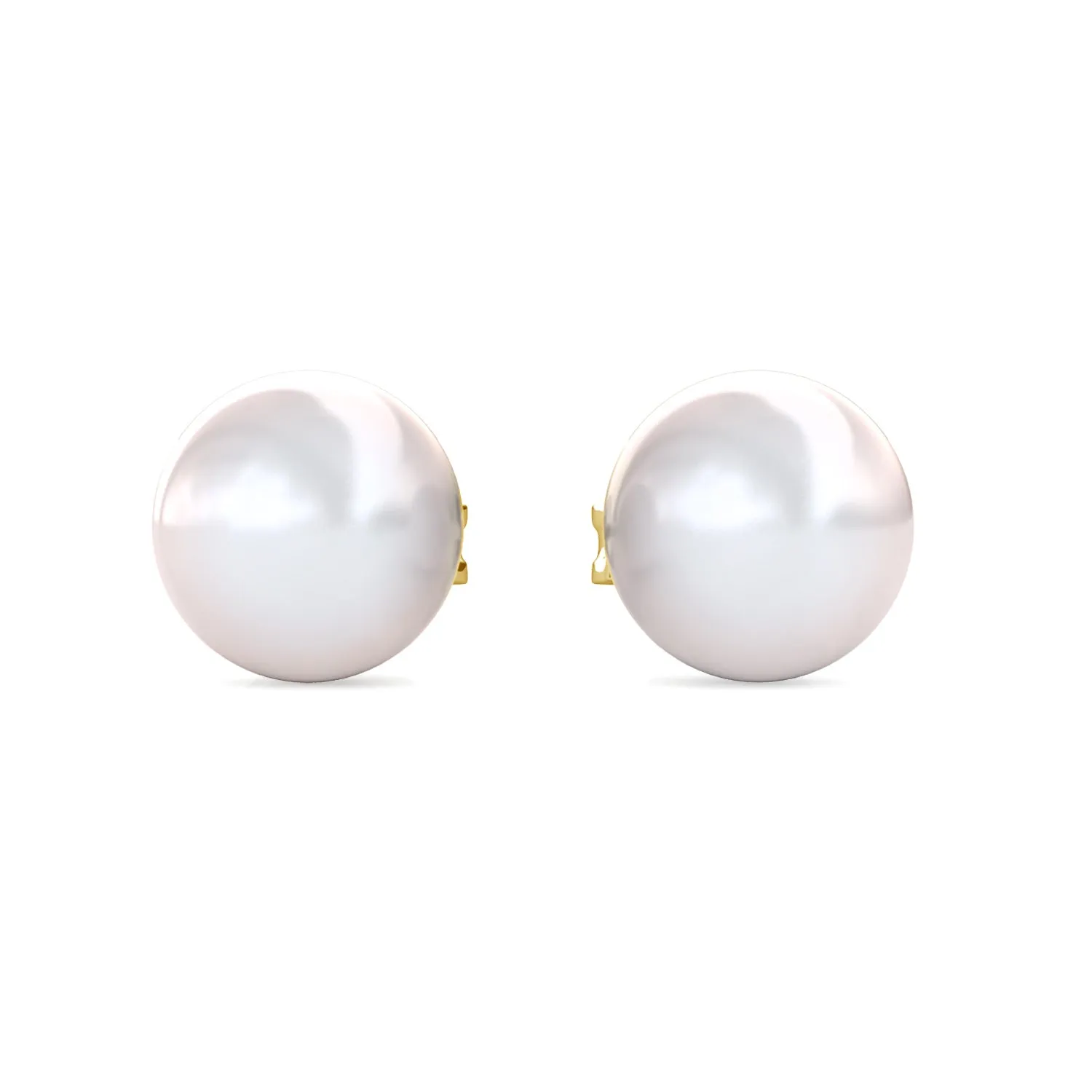 Vivienne 18k White Gold Plated Stud Earrings with Shell Pearls