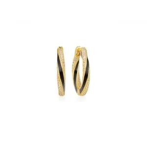 White Zirconia Black Enamel Ferrara Nero Medio Earrings SJ-E12109-BECZ-SG Sif Jakobs Jewellery