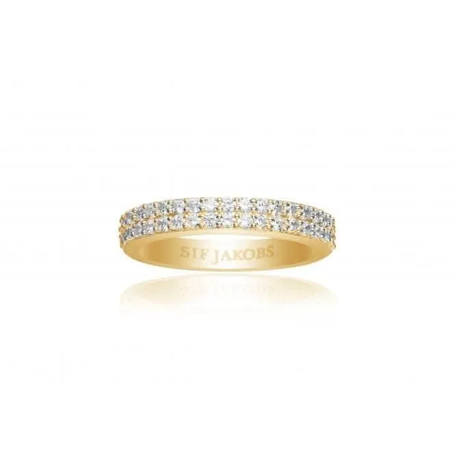 White Zirconia Corte Due Ring SJ-R10762-CZ(YG) Sif Jakobs Jewellery