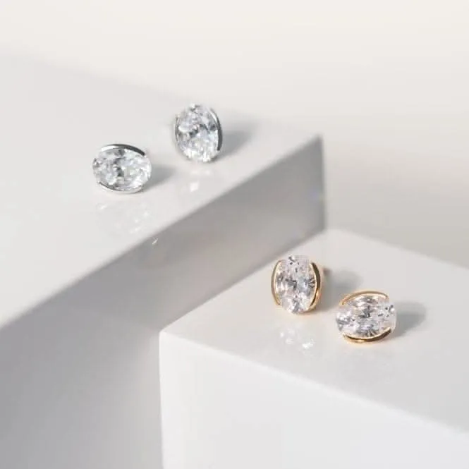 White Zirconia Ellisse Carezza Earrings SJ-E2350-CZ Sif Jakobs Jewellery