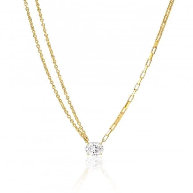 White Zirconia Ellisse Uno Necklace SJ-N2331-CZ-YG Sif Jakobs Jewellery