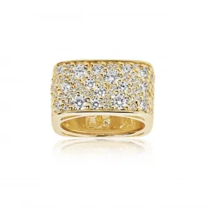 White Zirconia Novara Quadrato Ring SJ-R1060-CZ(YG) Sif Jakobs Jewellery