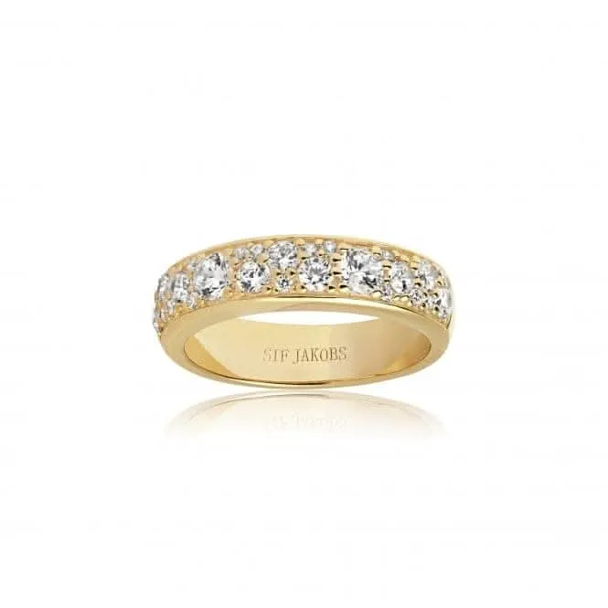 White Zirconia Novara Uno Ring SJ-R1062-CZ(YG) Sif Jakobs Jewellery