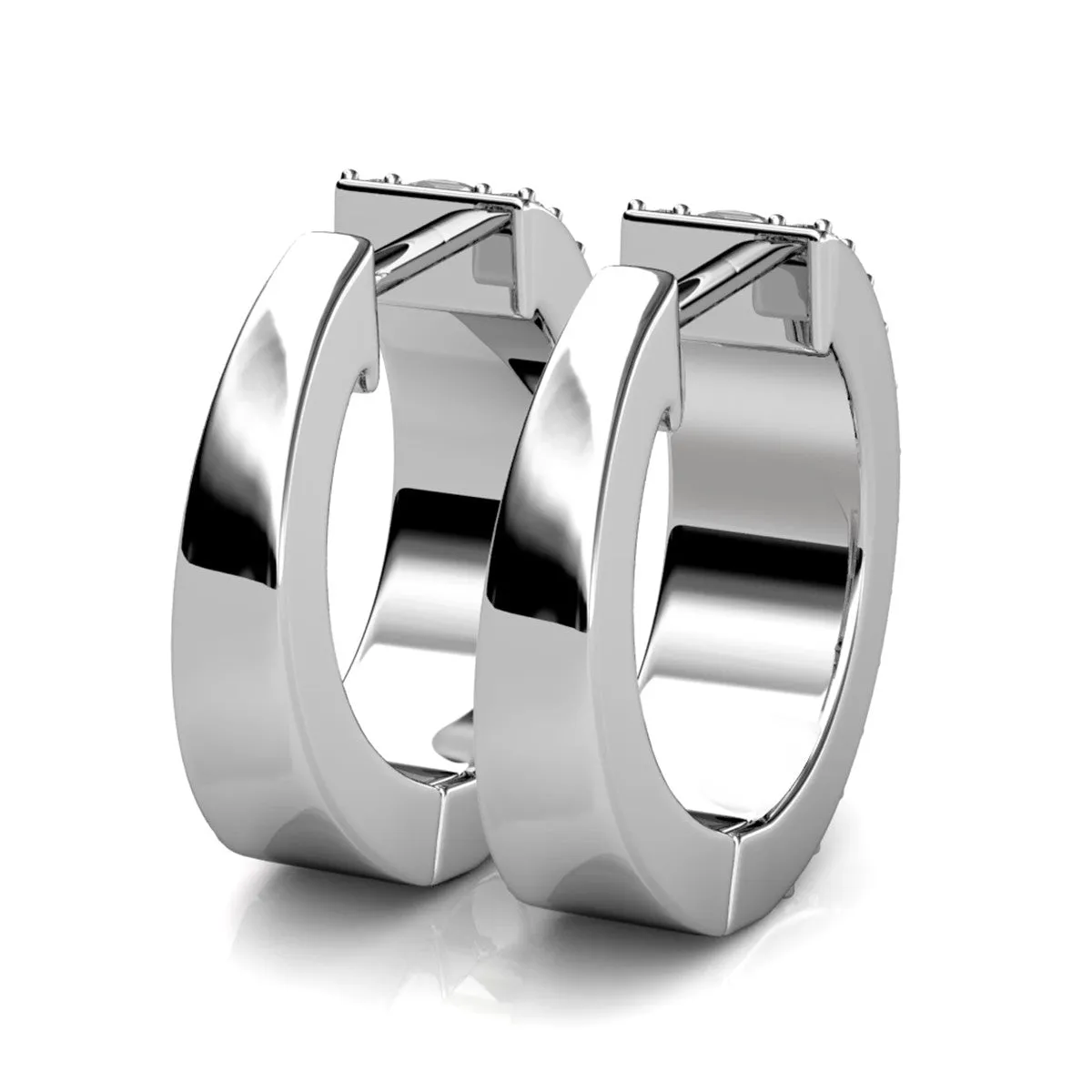 Wrenley 18k White Gold Plated 16mm Hoop Earrings with Swarovski Crystals