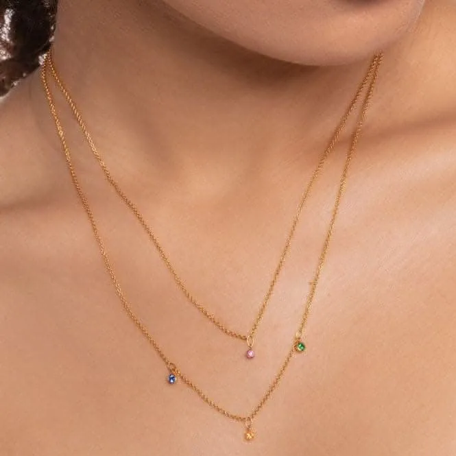 Yellow Gold Double Layer Multicolour Stone Necklace 45cm KE2078-488-7-L45v Thomas Sabo Necklaces