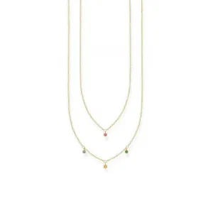 Yellow Gold Double Layer Multicolour Stone Necklace 45cm KE2078-488-7-L45v Thomas Sabo Necklaces