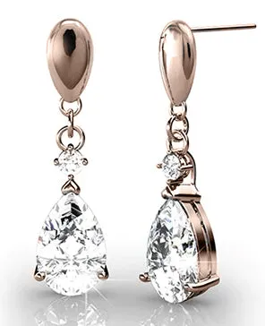Zoey 18K White Gold Drop Earrings with Swarovski Crystals — Final Sale