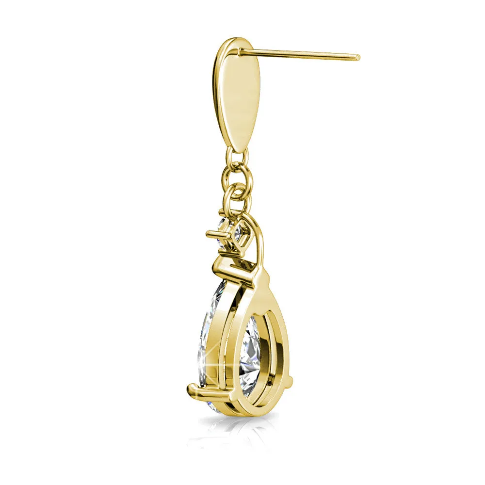Zoey 18K White Gold Drop Earrings with Swarovski Crystals — Final Sale
