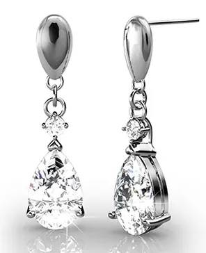 Zoey 18K White Gold Drop Earrings with Swarovski Crystals — Final Sale
